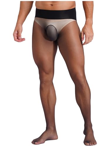 Linjinx Men's Stockings Pantyhose Long Pants Nylon Sheer Leggings Compression Ice Silk Tights2