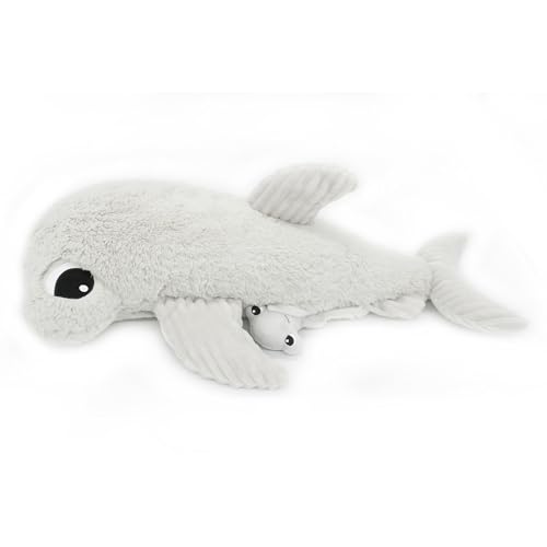 Peluche Maman Bébé Les Déglingos Clou le Requin Marteau Gris Clair 57CM - 3
