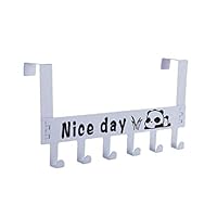 over Door Hook Hanger Panda Removable Storage Rack 6 Hooks Holder Home Organizer for Coat Towel Bag Kid Room Metal Robe Kitchen