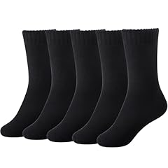 5 Pack Black Wool Socks