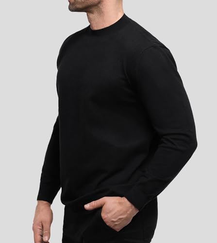 Fioboc Men's Crewneck Sweater Casual Pullover Sweater Slim Fit Lightweight Long Sleeve Knit Sweater S-4XL2