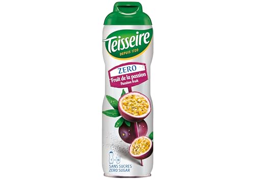 Teisseire Zero Azúcar, Jarabe de Maracuyá para Bebida Refrescante, Cócteles, Bidón Reciclable 60cl