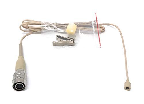 Beige Omni-Directional Tie Clip Lavalier Microphone