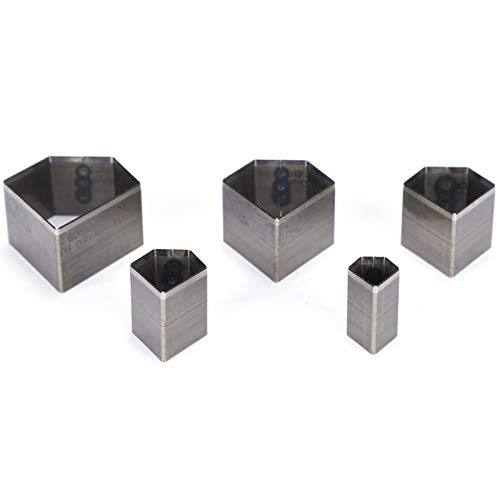 5 Stücke Hohlstanzer Leder Stanzwerkzeug Set Rhombus Kohlenstoffstahl Schneidform Geometrische Formen Zubehör DIY Kunstwerkzeuge