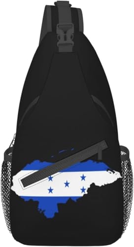 Mochila bandolera unisex negra para senderismo miniatura 1
