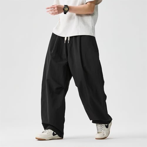 Seidarise Men's Cargo Drop Crotch Wide Leg Baggy Harem Pants Japanese Yoga3
