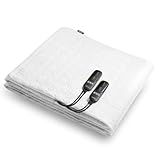 Duux Snooze Fleece Elektrische Unterdecke – Weiche Fleece-Deckschicht – 6 Heizstufen & Timer – 2 Zonen für Körper und Füße – Waschbar – 140x200 cm