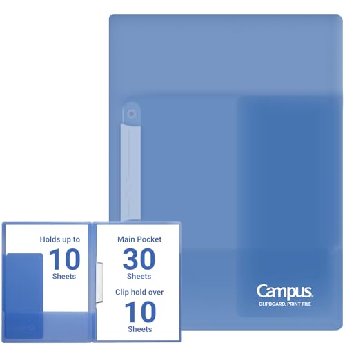 Image of Kokuyo Portfolio Folder with Pockets Folder for Paper Organization,Heavy Duty Pocket Folder Fits US Letter & A4,Dual-Purpose Clip & Pocket Design(FU-CE755B)