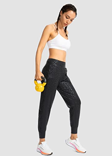 Soothfeel Women's Joggers with Zipper Pockets High Waisted Athletic Workout Yoga Pants Joggers for Women Black Leopard - Thumbnail 5