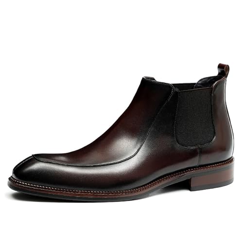 Men's Premium Leather Dress Boots For Formal Occasions And Business Events Elastic Ankle Design Pigskin Lining