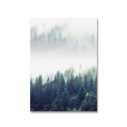 Arte de pared de árboles de coníferas con impresión Giclee sobre lienzo resistente 30x40 2