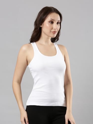 Image of Femmora Body Hugging Waist Length Camisole, Solid, Soft and Comfortable Cotton Fabric with Racer Back, for Women,Pack of 1