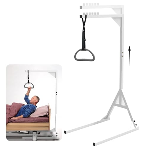 Bed Trapeze Trapeze Bar For Bed Mobility Patient Aid Hospital Bed Triangle Pull Up Floor Stand Bar Heavy Duty Bed Trapeze For Elderly Assist Aid Quality Materials Easy to assemble Works very well.