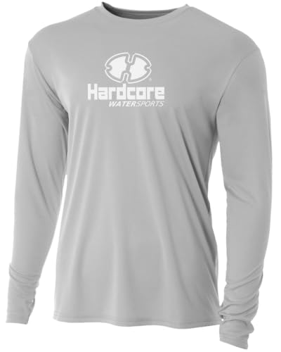 Hardcore Water Sports 31653+2000 HC Silver LS Rash Guard_M
