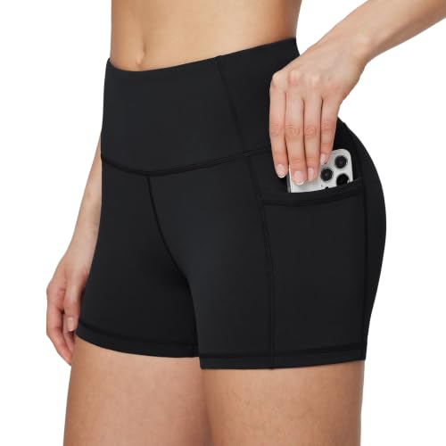 Image of baleaf Women's High Waist Biker Shorts with 3 Pockets