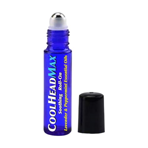 HMP BRANDS CoolHead Max Headache Roll On, Natural Essential Oil Migraine Topical, Headache Support Essential Oil Roller, Fast Cooling Comfort with Lavender and Peppermint Essential Oils (1 Pack)