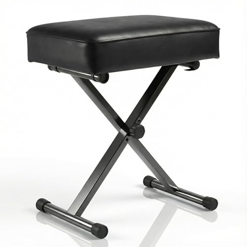 Keyboard Bench Adjustable Piano Stool- Ultra-Comfortable Piano Bench with High Resilience Sponge...