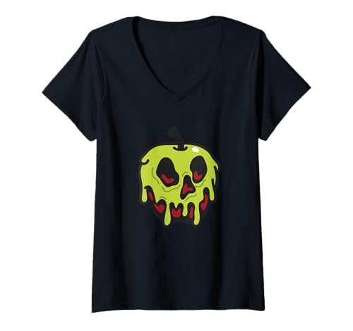 T-shirt Blanche-Neige Disney femme grand col V haut méchante sorcière pomme empoisonnée taille large