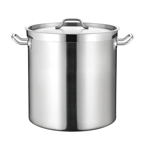 GAOBINGB Olla de Acero Inoxidable de 12 l con Tapa, Resistente, Profunda, para cocinas domésticas y restaurantes, Ideal para almacenar Agua y Preparar Comidas.