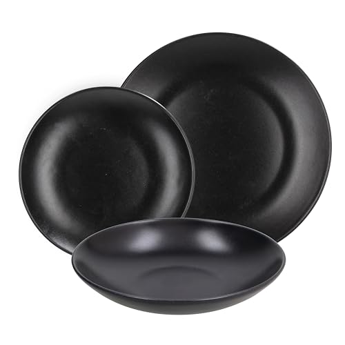 Tognana Ritual, Servizio piatti 18 pezzi per 6 persone, Stoneware, Nero
