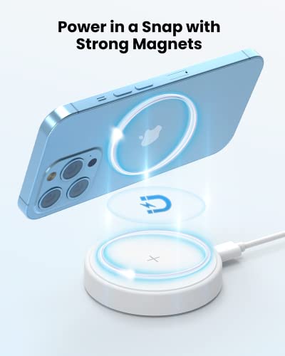 Image of Magnetic Wireless Charger for Apple: MGG Mag-Safe Charging Pad for iPhone 15 /14 /13 /12 Pro Max /Plus /Mini - Mag Charger Pad for AirPods Pro 3 2 with 18W Adapter and Kickstand