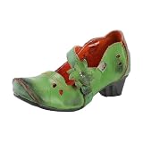 TMA EYES Moda Femenina Encantadora, Retro y Elegante Zapatos de Princesa(Verde,37)