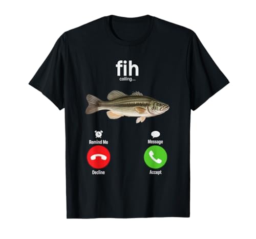 Photo de Fih Calling Rappel me message refuser Accepter les appels téléphoniques Fish T-Shirt