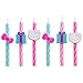 Hello Kitty® Birthday Cake Candles | 6 Birthday Candles for Cake Decorations, Pink & Blue Striped Candles, Cupcake Toppers for Hello Kitty® Party