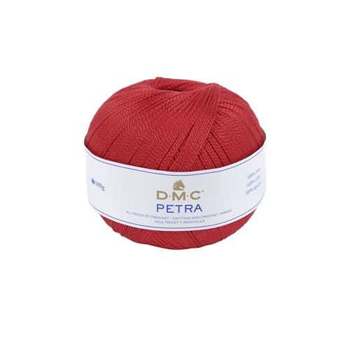 DMC Petra Yarn, 100% Cotton, Red, Size 5