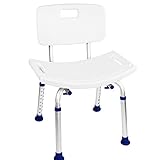 Tool-Free Spa Bathtub Adjustable Shower Chair Seat Bench with Removable Back