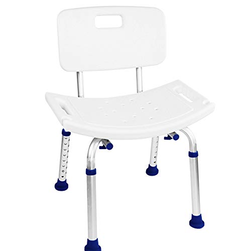 Medical Tool-Free Assembly Spa Bathtub Adjustable Shower Chair Seat Bench with Removable Back