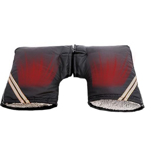 Mxshc Manoplas para Manillar de Bicicleta | Guantes Impermeables Reflectantes Y Calientes | Resistentes Al Viento Invierno Frío Acolchadas Unisex,Ciclismo De Montaña Patinete Entrenamiento Conducción