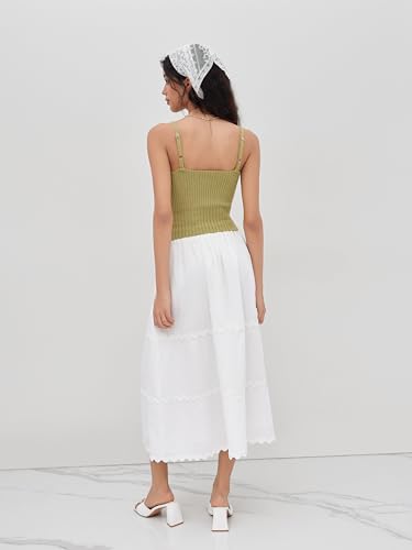 CIDER Women's Knit V-Neck Floral Crop Top Sleeveless Y2K Trendy4