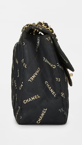 CHANEL Women's Pre-Loved Black Canvas Half Flap Maxi Bag4