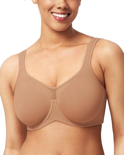 Image of HSIA Minimizer Bras for Women Plus Size, Full Coverage Coolcomfort T Shirt Unlined Bra with Underwire for Heavy Breast