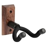 VEINTICO Soporte de pared para guitarra, base de madera de nogal negro por