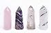 JIC Gem 8pc Healing Crystal Obelisk Tower Points Wand:Labradorite, Clear Quartz, Lapis Lazuli, Amethyst, Smokey Quartz, Chevon Amethyst, Rose Quartz 6 Faceted Column Reiki Chakra Meditation 2.5-2.7