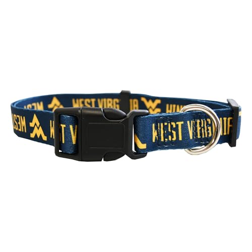 Littlearth NCAA West Virginia Mountaineers Pet Collar, Team Color, Medium