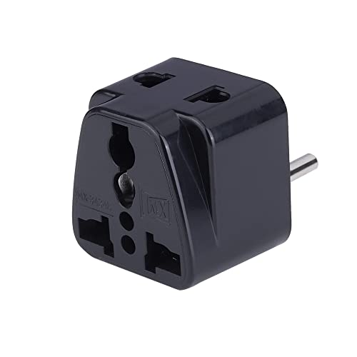 Image of MX Universal Travel Adapter (Type C) India to Europe Turkey Spain Italy Indonesia Korea & More 2 in 1 Conversion Plug for Home and Official use - Black