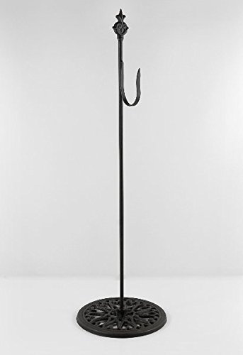Black Wreath Hanger Wrought Iron 30 inch with Base