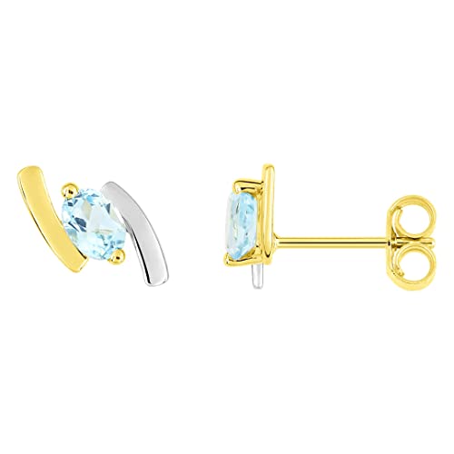 Boucles d'oreilles topaze en or 18 carats 750 millièmes pour femme
