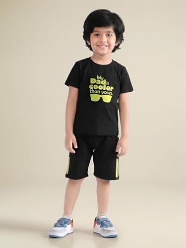 Image of POLKA TOTS 100% Pure Cotton T-Shirt and Shorts Combo For Boys | Summer Dress & Beach Wear for Boys and Toddlers | Breathable Premium Fabric Co-Ord Set Kids | Relaxed Fit Casual Summer Outfit for Kids