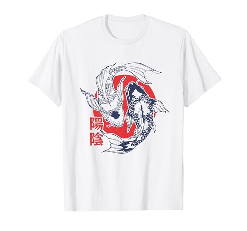 Koi Carp Fish Japan Kanji Japanese Retro Aesthetic Asian Art T-Shirt