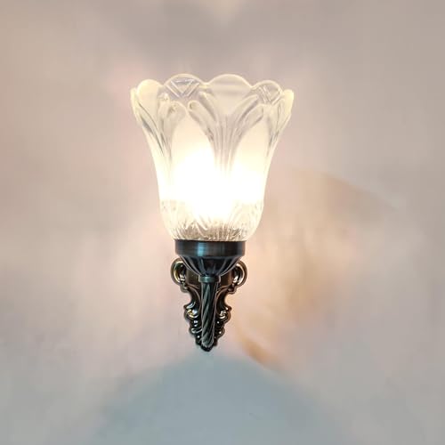 Image of SINOMAN Spare Glass Lamp Shade Clear Transparent Flower Cut Glass Cover Compatible with Wall Lights, Ceiling Lamps, Chandeliers, Hanging Pendant Lights, Outdoor Lamps and Decorative Fixtures