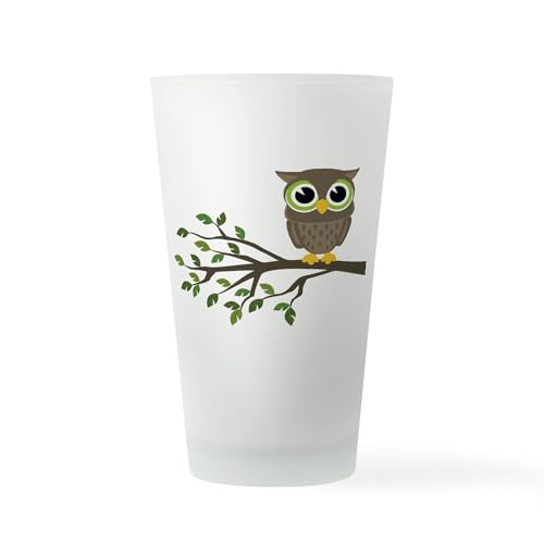 CafePress Owl On Branch Pint Glass, 16 oz. Drinking Glass