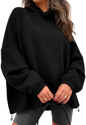 KIRUNDO Hoodies For Women 2025 Fall Fashion Hooded Oversized Sweatshirt Long Sleeve Fleece Pullover Trendy Winter Clothes