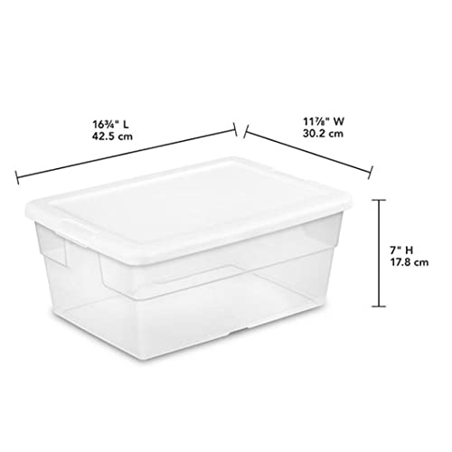 image for Sterilite 16 Quart Multipurpose Clear Plastic Stacking Storage Contain