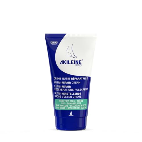 Akileine Nutri-Repair Foot Cream 150ml – Intensive Hydration for Dry Feet & Cracked Heels with Natural Ingredients – Fast-Absorbing, Non-Greasy Texture