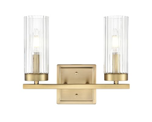 ML Lighting 46002-VB Iversen 12.5" Wide 2-Light Vanity - Vintage Brass by ML Lighting - Used condition - US$15.52