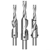 HanOaki Kegelsenker Bohrer für Holzbearbeitung, HCS Stufenbohrer mit selbstzuführender Schraubenspitze, 3–8 mm Doppellochöffner, 100 mm Länge, 1 Stück (3 × 6 × 100)
